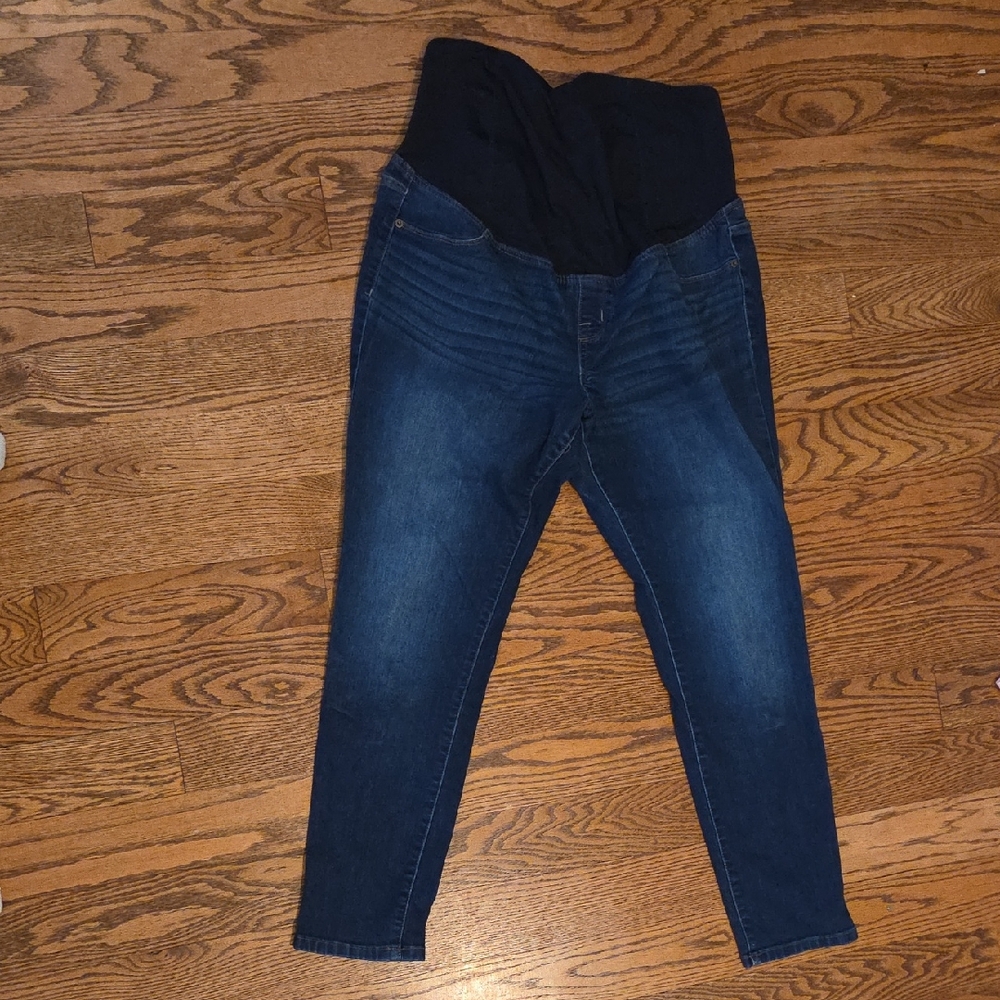 Isabel Maternity by Ingrid & Isabel Blue Jeans with Black Waistband